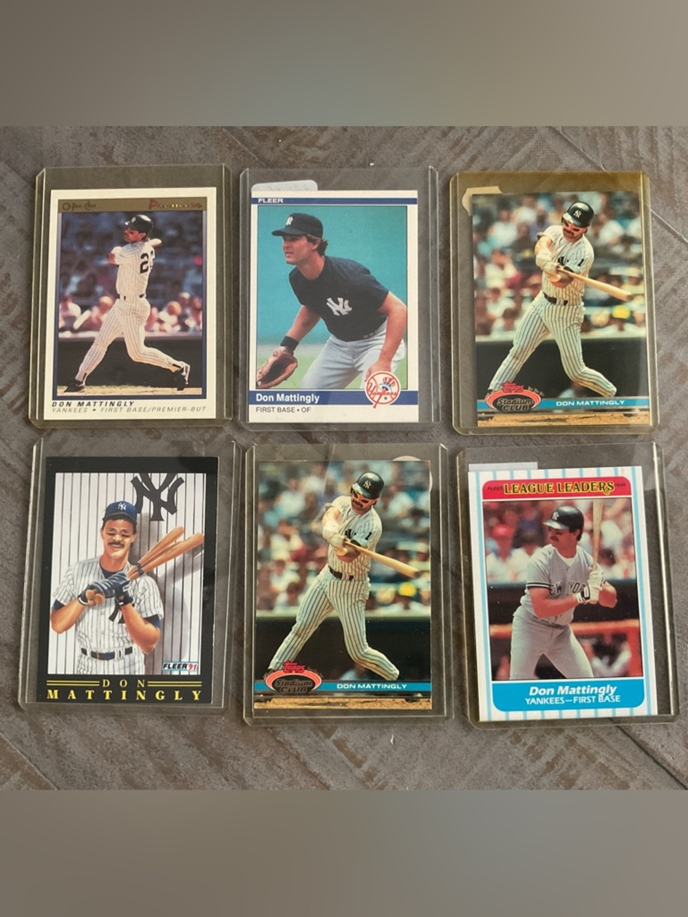 Don Mattingly New York Yankees Baseball Card Lot of 6